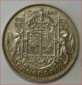Canada 50 cents 1952 KM45